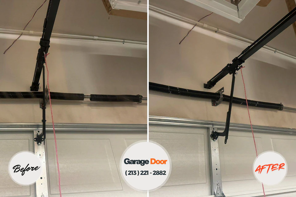 Before and after: garage door repair Kent County